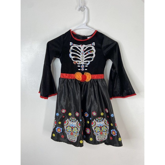 Sincere Party Other - Sincere Party Day of the Dead Dress Girls 5-6yrs Halloween Costume Black Sugar S